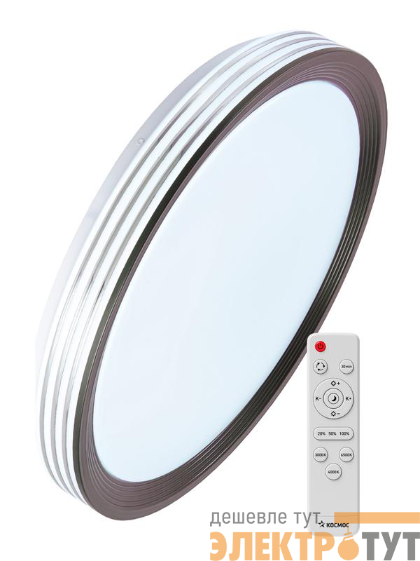 Светильник светодиодный PREMIUM AFINA 75Вт 230В 3000-6500К 6000лм IP40 485х90мм настенно-потолочный управляемый с пультом ДУ КОСМОС KSAfin75W