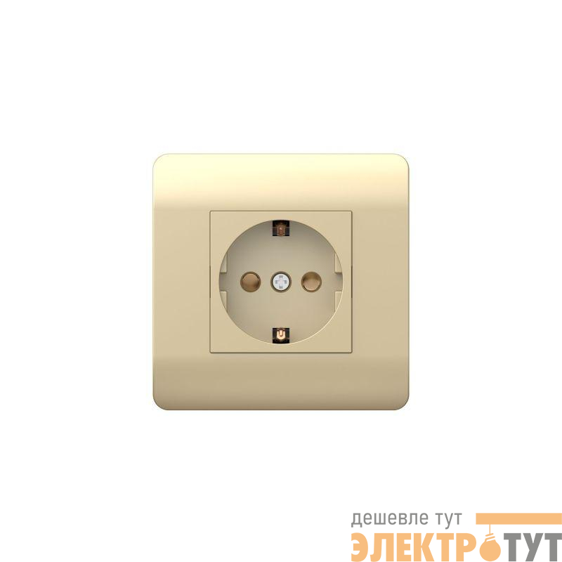 Розетка NEW3-E 16А с заземл. защ. шторки шампань CHINT 431404