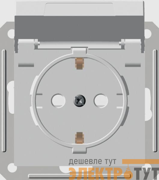 Механизм розетки 1-м СП W59 Aqua 16А IP44 с заземл. защ. шторки бел. SchE RS16-152B-1-86