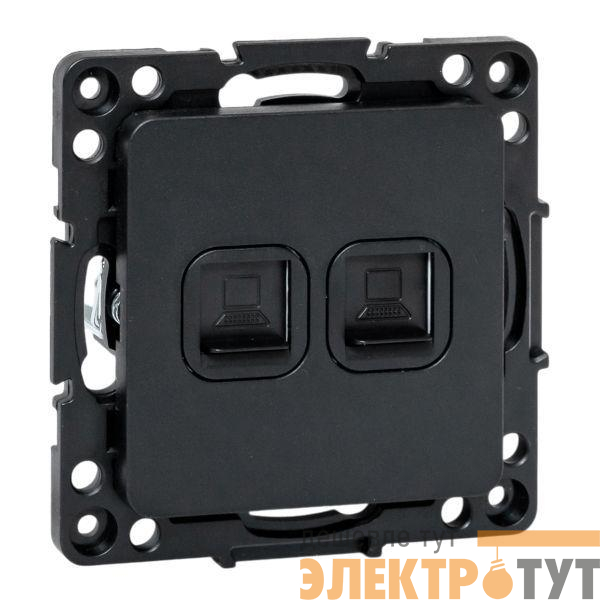 Розетка компьютерная 2-м Стокгольм RJ-45 механизм черн. EKF EZK02-035-10