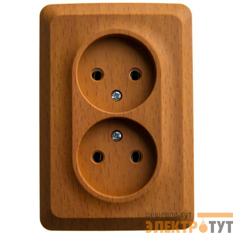 Розетка угловая 2-м ОП Этюд 16А IP20 без заземл. без защ. шторок бук SE PA16-105T