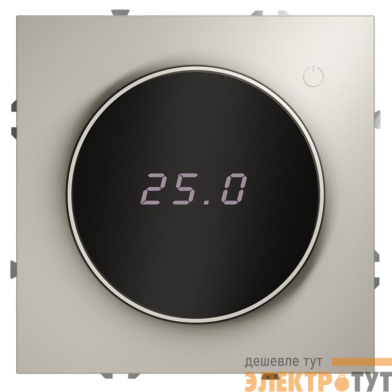 Терморегулятор электронный S70 с индикацией и датчиком для теплого пола механизм кашемир Voltum VLS070103