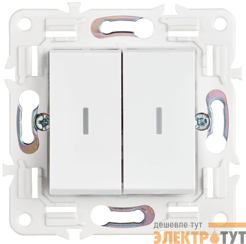 Выключатель проходной 2-кл. SKANDY 10А SK-V10W с индикацией арктич. бел. IEK SK-V22-1-10-K01