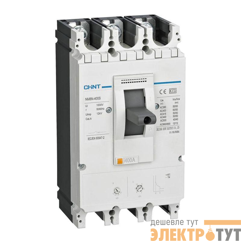 Выключатель автоматический для защиты двигателя 3п 400А 50кА NM8N-400S M CHINT 269505