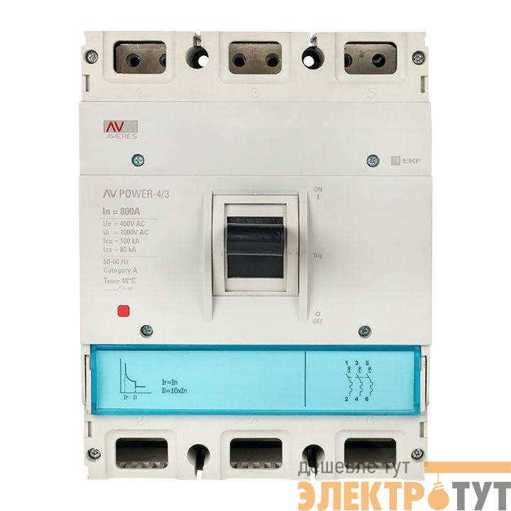 Выключатель автоматический 800А 35кА AV POWER-4/3 TR EKF mccb-43-800-TR-av