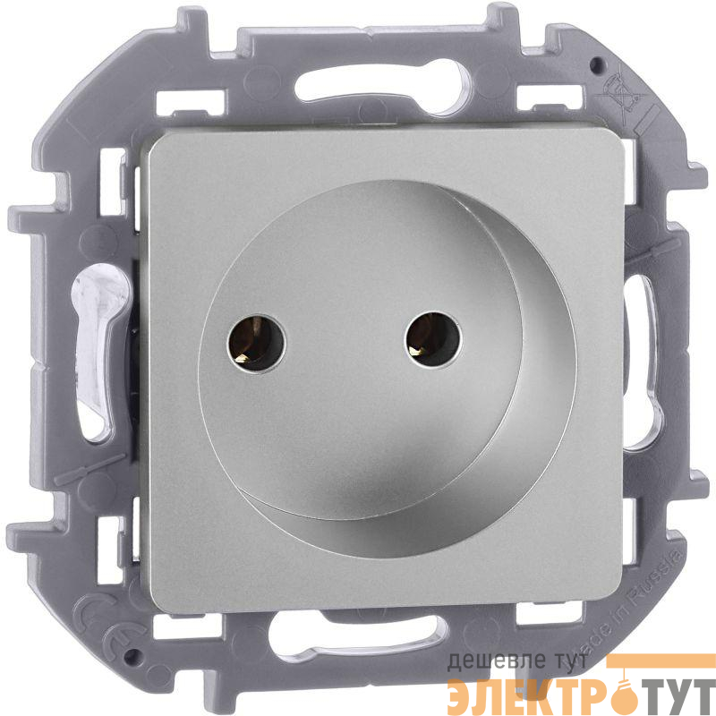 Розетка 1-м СП Inspiria 16А IP20 250В 2P механизм алюм. IEK 673712