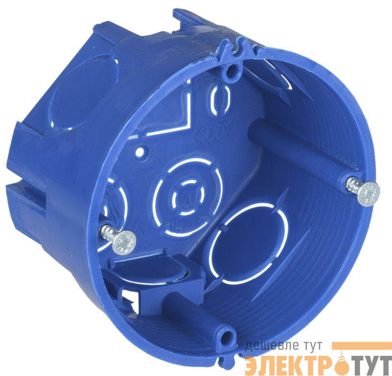Коробка установочная С3 d68х40 для твердых стен (с саморезами) опт.упак. IEK UKT10-068-040-000-A-N-UO
