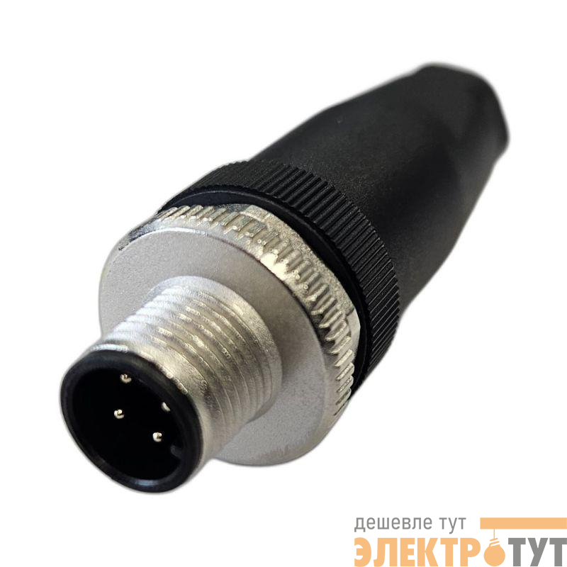 Разъем М12 4A штыревой винт пластик. прямой резьба PG7 каб. часть СЦМ120015-04A СТЭЗ 185200119