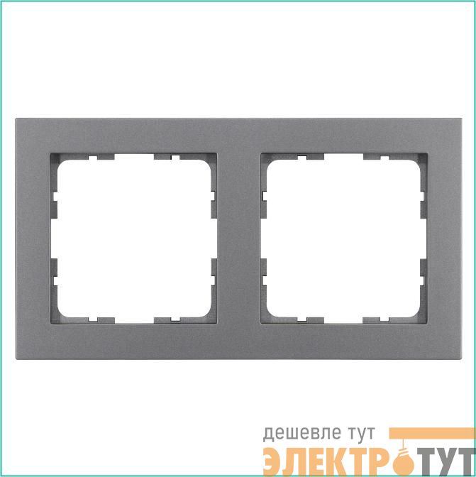 Рамка 2-м G-Classic алюм. Jasmart G1002S