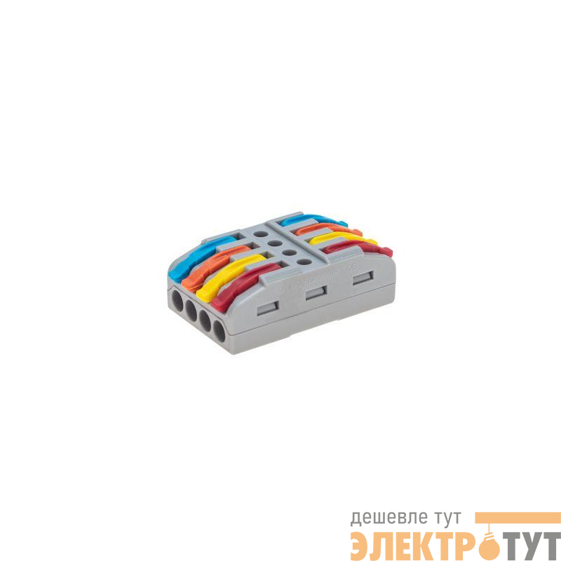 Клемма СМК 222-424 проходная 4 полюса (0.08-4кв.мм) сер. Rexant 07-5246