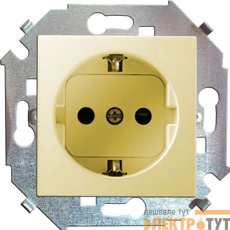 Розетка 1-м СП Simon 15 16А IP20 250В с заземл. Schuko защ. шторки винтов. клеммы механизм сл. кость Simon 1591443-031