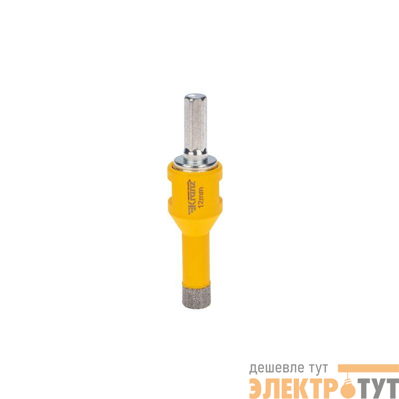 Коронка алмазная профессиональная по керамограниту и железобетону М14 вакуумное спекание 12мм для УШМ Kranz KR-92-1004