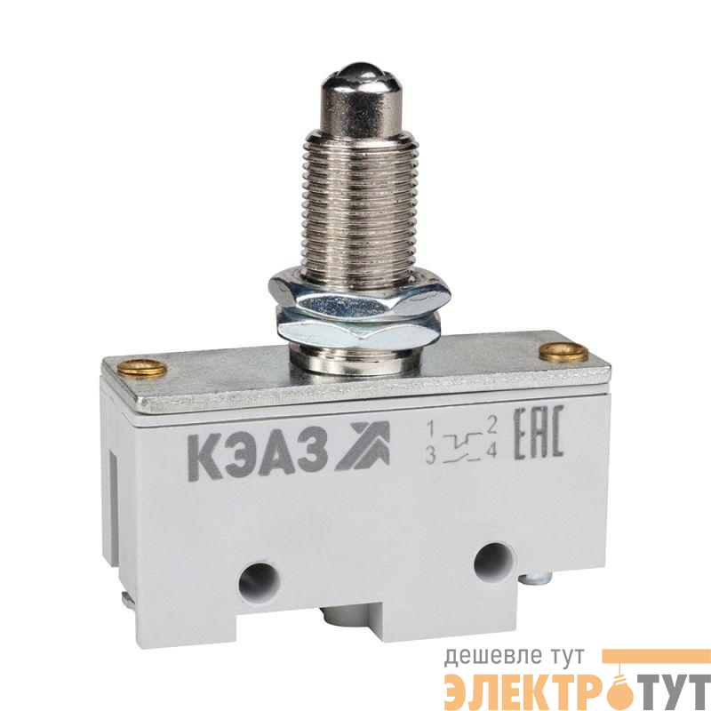 Микропереключатель МП-1105м/05 (толкатель-шарик-винт-фронт гайками) КЭАЗ 347465
