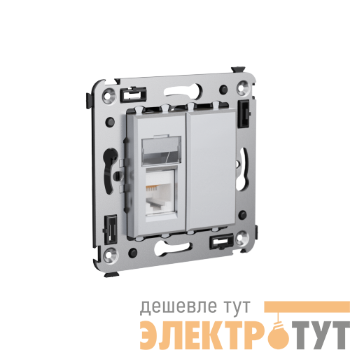 Розетка 1-м RJ-45 СП 5e Avanti "Закаленная сталь" DKC 4404463