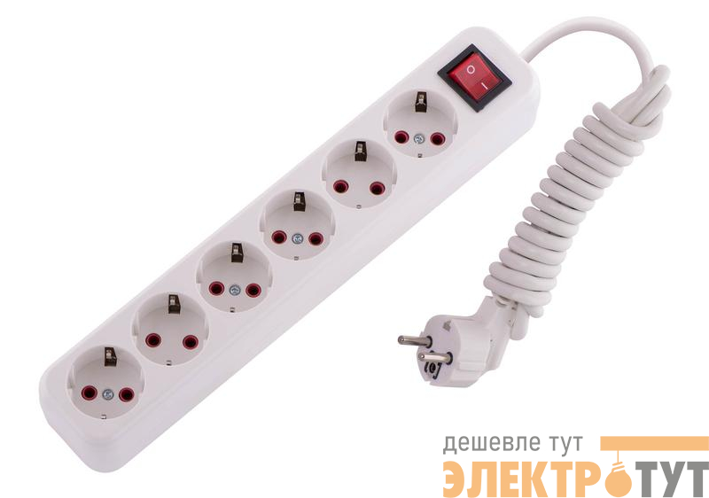 Удлинитель 6х2м с заземл. 16А IP20 Lila с выкл. LEZARD 720-0602-602