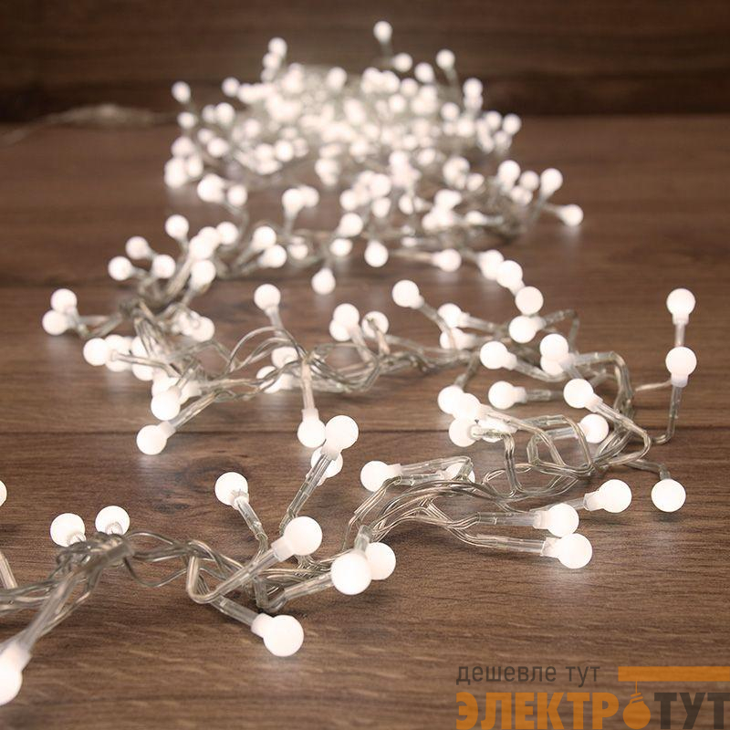 Гирлянда светодиодная "Мишура LED" 3м 288LED бел. 18Вт 220-240В IP20 провод ПВХ прозр. Neon-Night 303-605