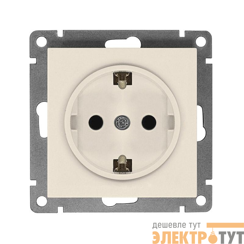 Розетка 1-м СП Афина 16А IP20 с заземл. механизм сл. кость (ivory) Universal A0028-I