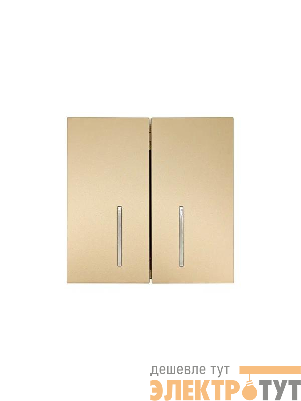 Выключатель 2-кл. с индик. СП ZIMA IP20 10А безвинт. зажим зол. LEZARD 704-3688-112QC