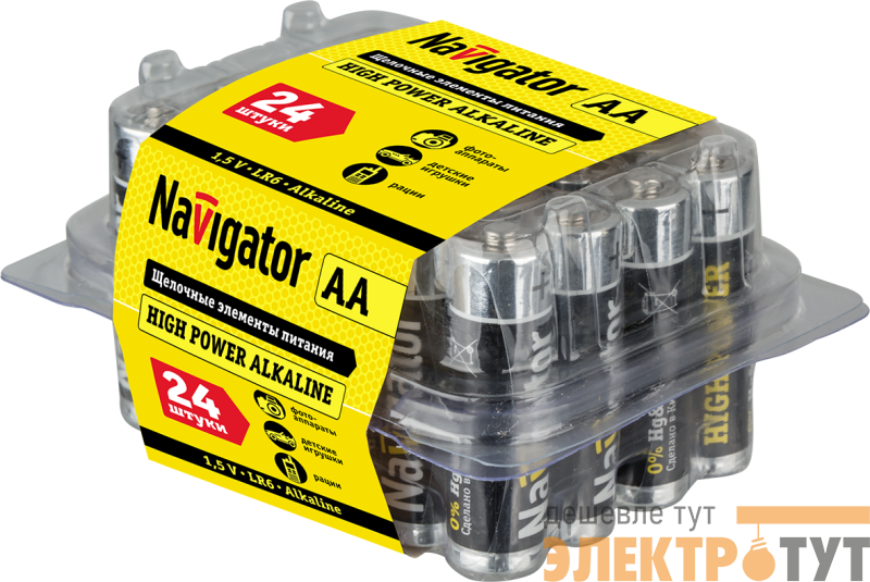 Элемент питания алкалиновый AA/LR6 94 786 NBT-NE-LR6-BOX24 (уп.24шт) Navigator 94786