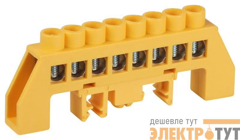 Шина PE земля в комбинированном изоляторе на DIN-рейку ШНИ-8х12-8-Д желт. NO-224-116 Эра Б0062970