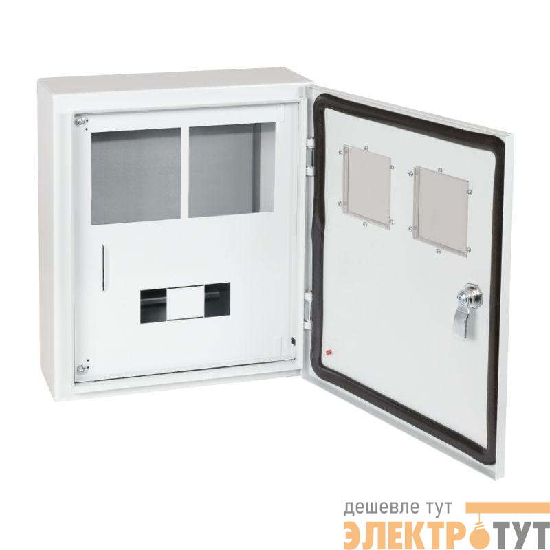 Корпус металлический ЩУРн-ПРО-1х2-МП/7-415х370х147-IP66-УХЛ1 (1фх2 счетчика на МП с окном учета 7 модулей ПРО) КЭАЗ 367474