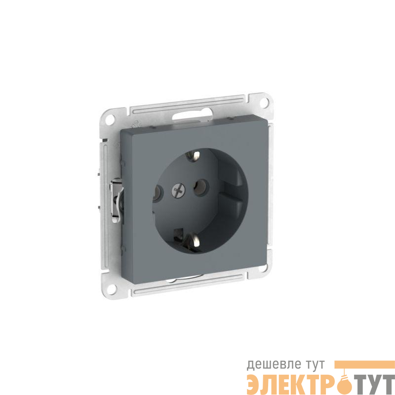 Розетка AtlasDesign 16А с заземл. быстрозажим. клем. механизм грифель SE ATN000743S