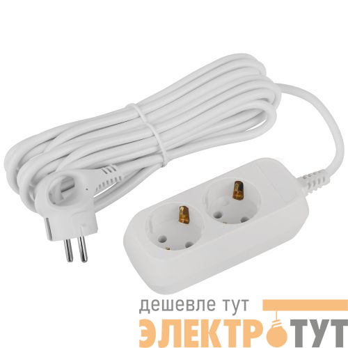 Удлинитель 2х5м с заземл. 16А IP20 GREEN LINE UDL-16-250-E ПВС 3х1 Эра Б0065014
