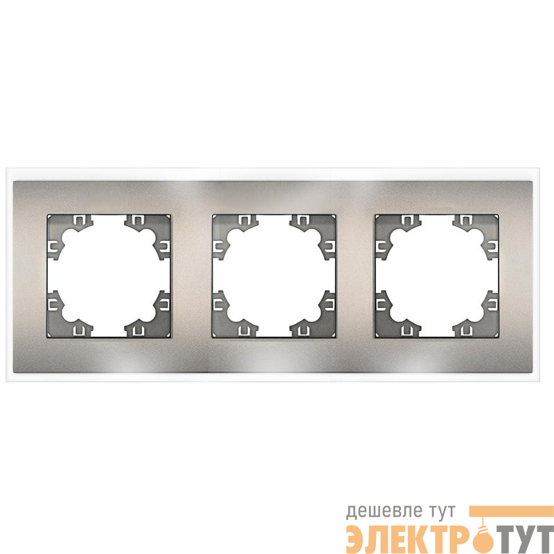 Рамка 3-м Афина стеклянная мокко UNIVersal 2286