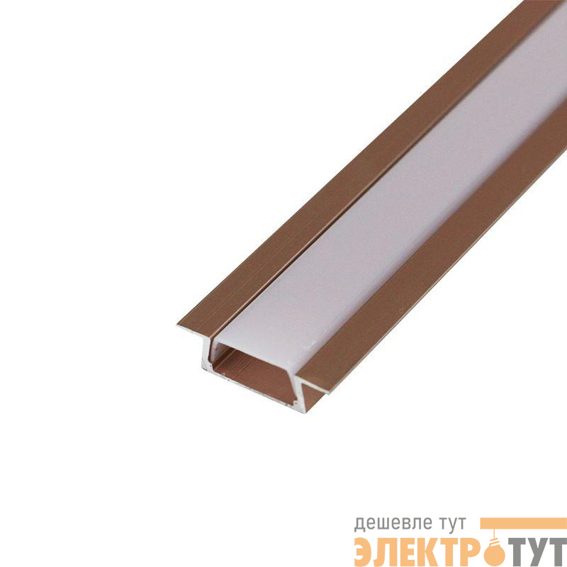 Комплект врезного алюм. профиля с рассеив. 22х6мм 1м роз. золото Rexant 146-405-3