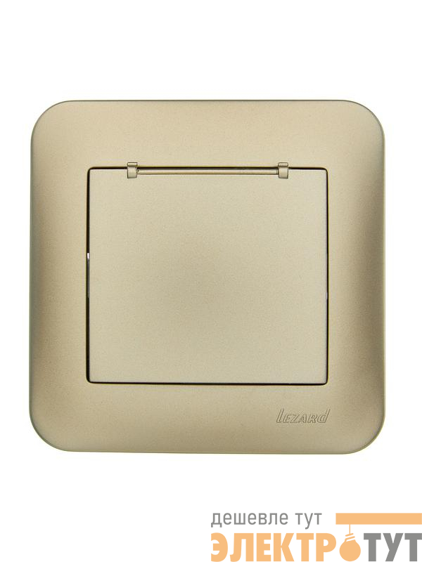 Розетка 1-м СП ASTI 16А IP20 с заземл. с крышкой термопласт в сборе золото. LEZARD 7081-3636-123В