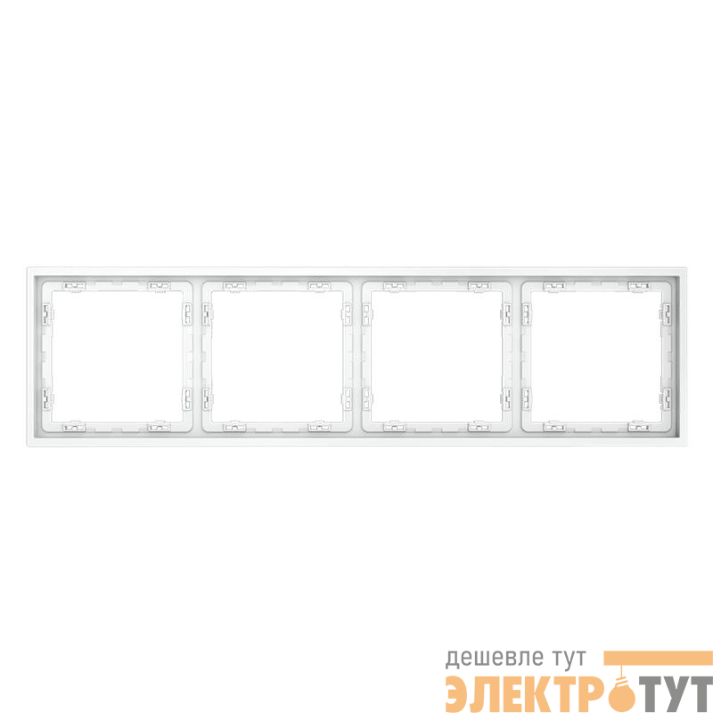 Рамка 4-м S70 пластик. бел. матов. Voltum VLS100402