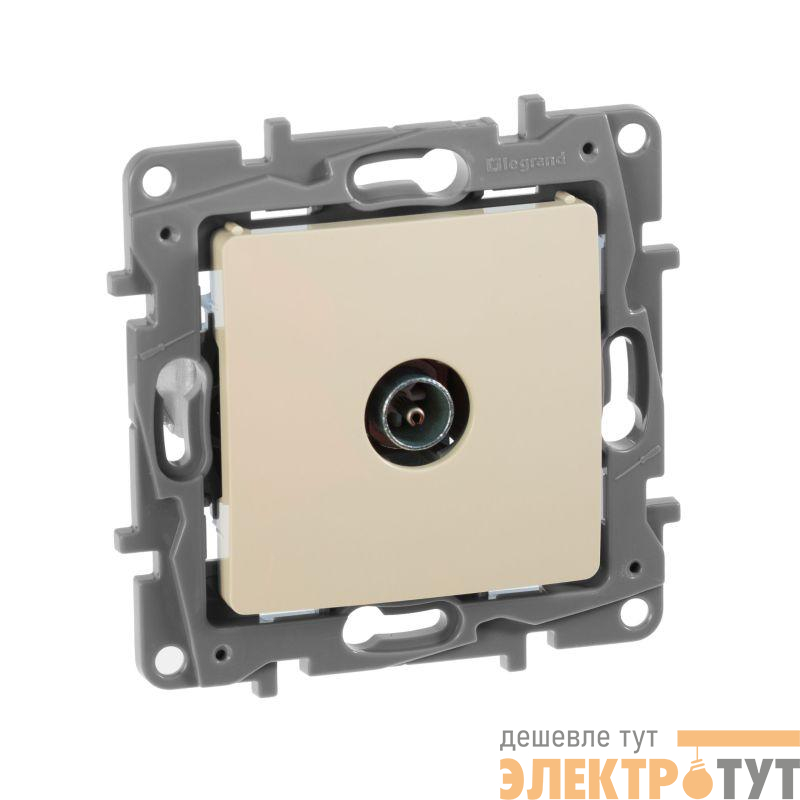 Розетка телевизионная TV СП Etika 2дБ 0-2400МГц с топологией "звезда" механизм сл. кость IEK 672351