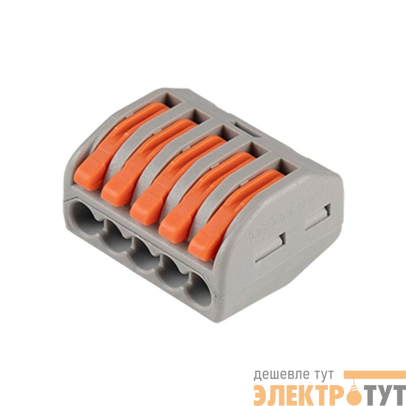Клемма монтажная рычажного соединения PTC-5P 222-415 450В 32А 0.08-2.5(4.0)кв.мм Jazzway 5050853