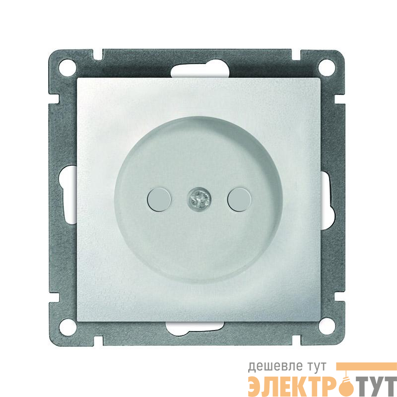 Розетка 1-м СП Афина 16А IP20 без заземл. защ. шторки механизм серебр. Universal A0047-S