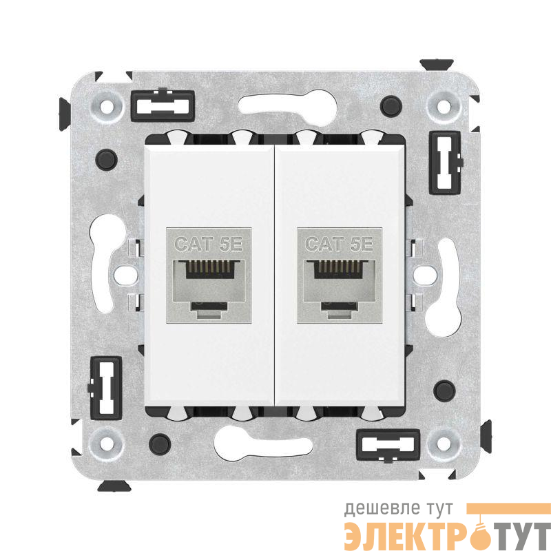 Розетка компьютерная 2-м СП Avanti "Белое облако" RJ45 кат.5E без шторок экранир. механизм DKC 4400764