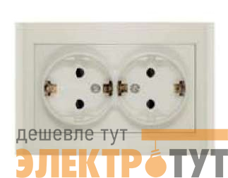 Розетка 2-м СП Бриллиант 16А IP20 с заземл. защ. шторки сл. кость UNIVersal 7948769