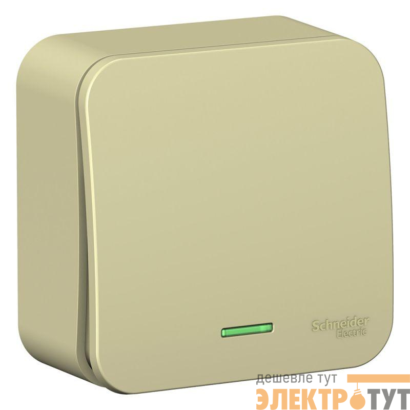 Переключатель проходной 1-кл. ОП Blanca 10А IP20 (сх. 6) 250В с подсветкой с изолир. пластиной беж. SE BLNVA106117