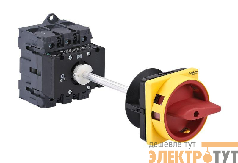 Выключатель-разъединитель 3п 80А IP20 с красн. выносн. рукоят. на дин-рейке/плате с замком SE MSD80340R