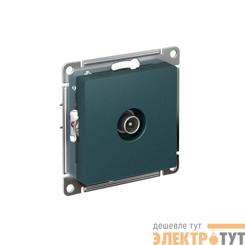 Розетка телевизионная проходная TV AtlasDesign 4дБ механизм изумруд SE ATN000892