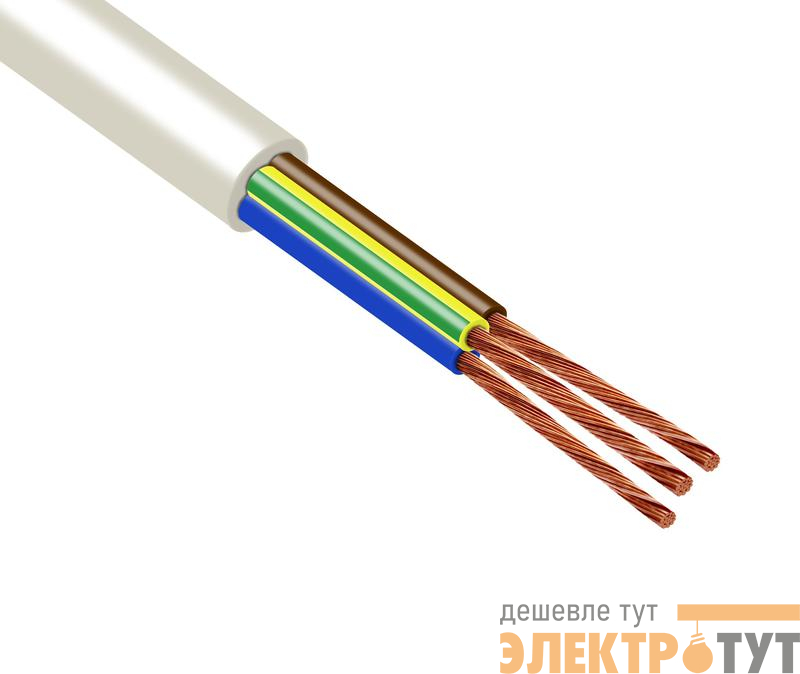 Провод ПВСнг(А)-LS 3х1 (2х1+1х1) 380В Б (уп.100м) ПромЭл 1347595