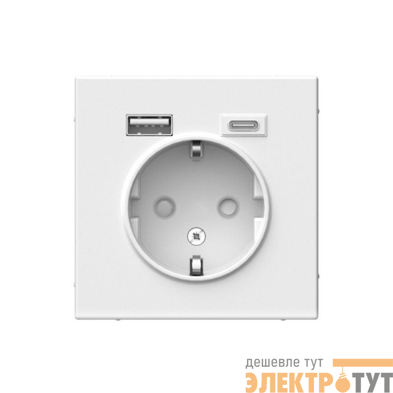 Розетка ArtGallery 16А с 2-мя заряд. устройствами USB A+C 5В/2.4А/3А 2х5В/1.5А механизм лотос SE GAL001332