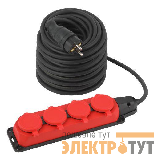 Удлинитель 4х40м с заземл. IP44 UK-4e-3x1.5-40m-IP44(KG) каучук КГ 3х1.5 Эра Б0057589