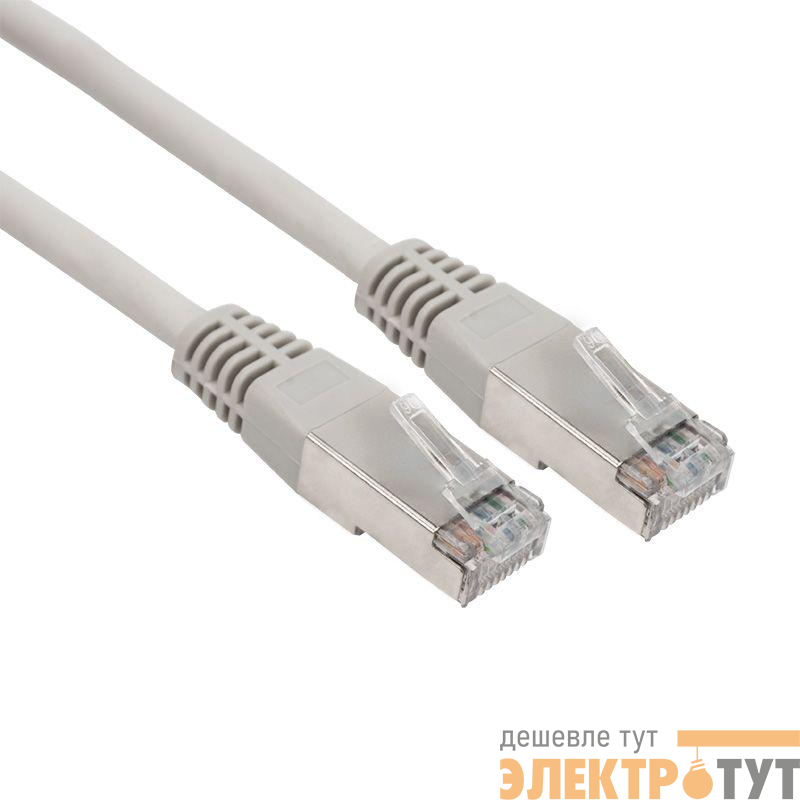 Патч-корд F/UTP кат.6 RJ45-RJ45 LSZH экранир. 1м сер. Rexant 18-8102-1