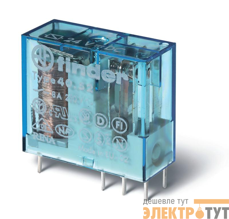 Реле миниатюрное 2CO 8А кат. 24В AC FINDER 405280240000