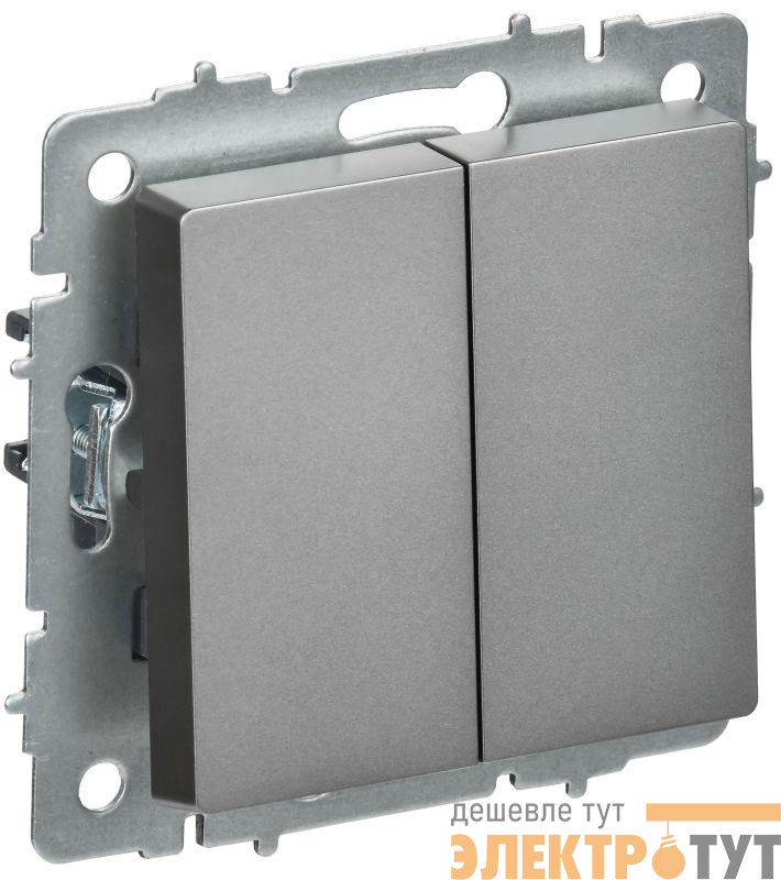 Выключатель перекрестный 2-кл. СП BRITE ВС10-2-3-БрС 10А механизм сталь IEK BR-V23-0-10-K46