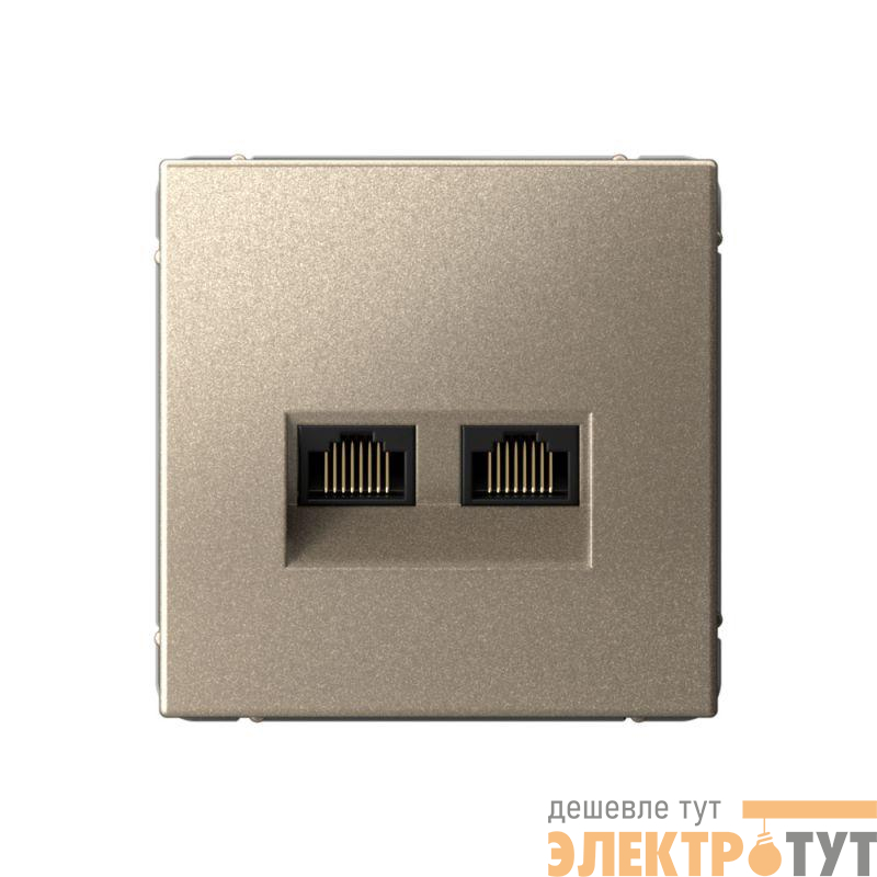 Розетка двойная компьютерная ArtGallery RJ45+RJ45 кат. 6A механизм шампань SE GAL000588