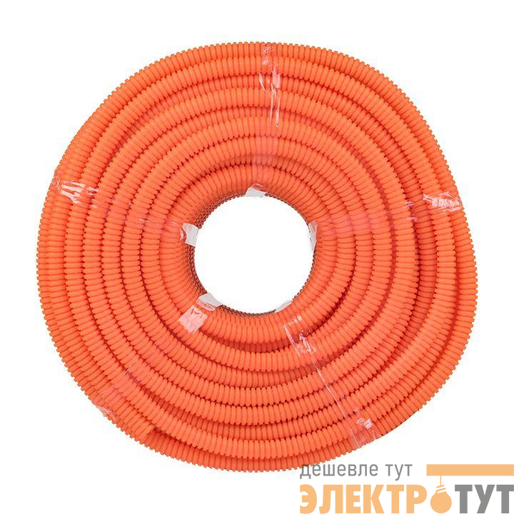 Труба гофрированная ПНД d16мм с протяжкой оранж. (уп.100м) Plast PROxima EKF tpnd-16-o
