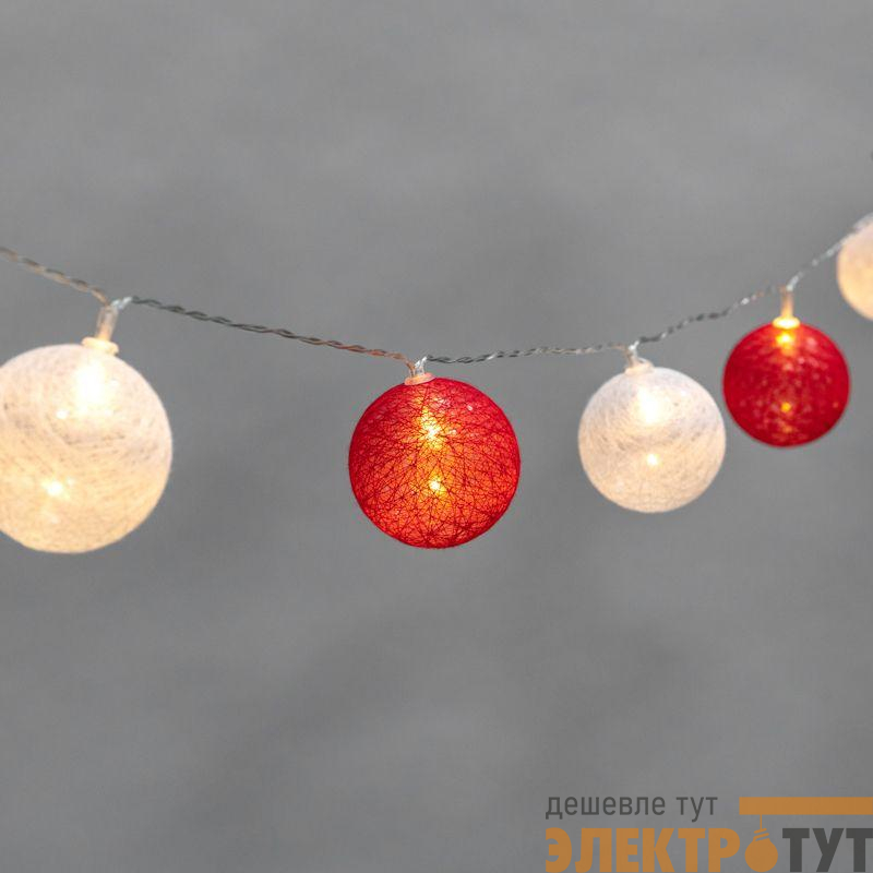 Гирлянда светодиодная "Тайские фонарики "Магия" 3.5м 20LED прозрачный ПВХ питание USB тепл. бел. Neon-Night 304-007