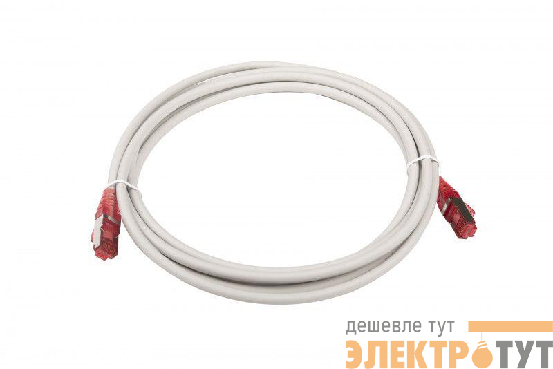 Патч-корд кат.5E F/UTP экранир. LSZH PC-LPM-STP-RJ45-RJ45-C5e-3M-LSZH-GY 3м сер. Hyperline 42338