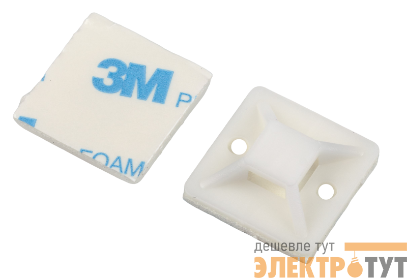 Площадка самоклеящаяся под хомуты 25х25мм NO-225-308 бел. (уп.10шт) Эра Б0066729